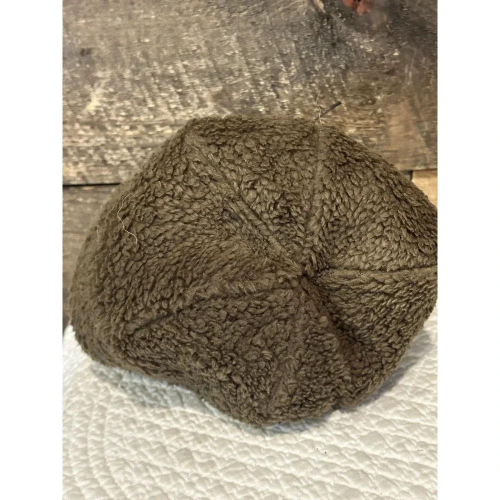 REI Co-op Beanie‎ Hat Girls One Size Brown Blue Pom Knit Fleece Lined Winter